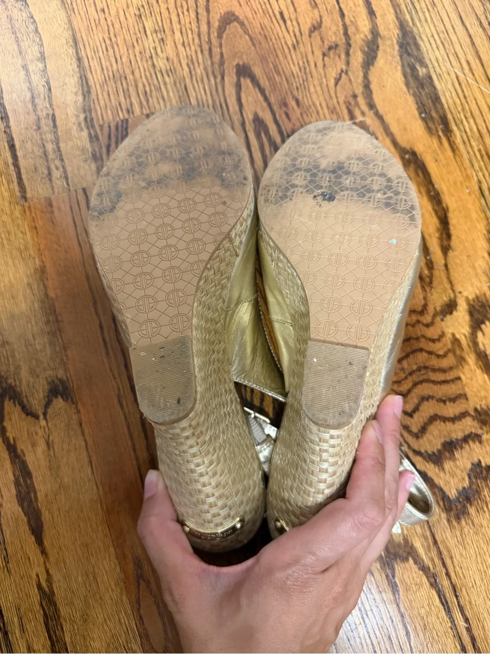 Lilly Pulitzer Gold Peep-Toe Slingback Heels